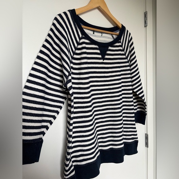 Ralph Lauren Striped Navy and White Crew Neck Sweater - Picture 2 of 6